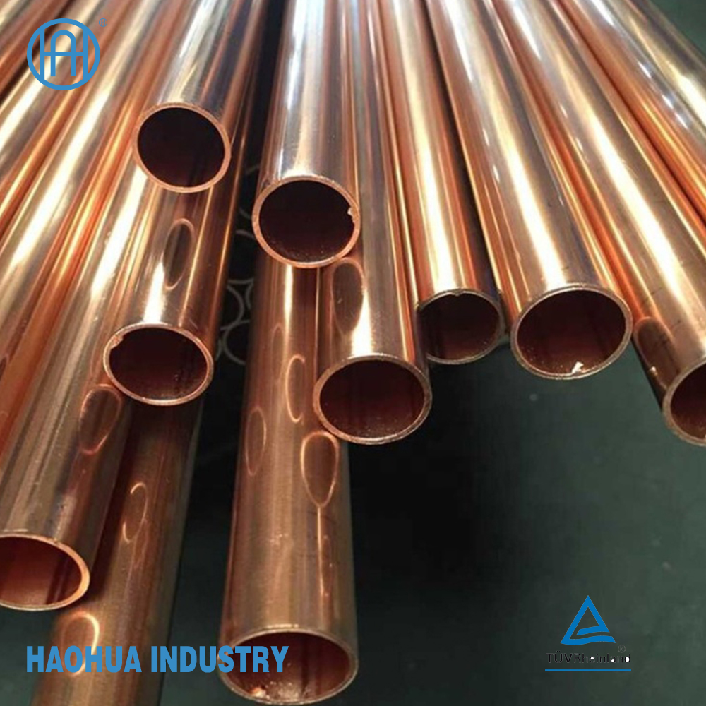 C68700, C71500 Straight Copper Tube Customized Non-Alloy Copper Round Tube