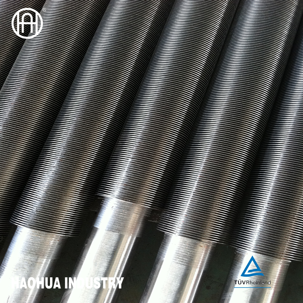 Extruded corrugated aluminum low fin tube